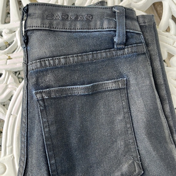 Carmar black waxed stretch jeans sz 23 - Picture 1 of 4
